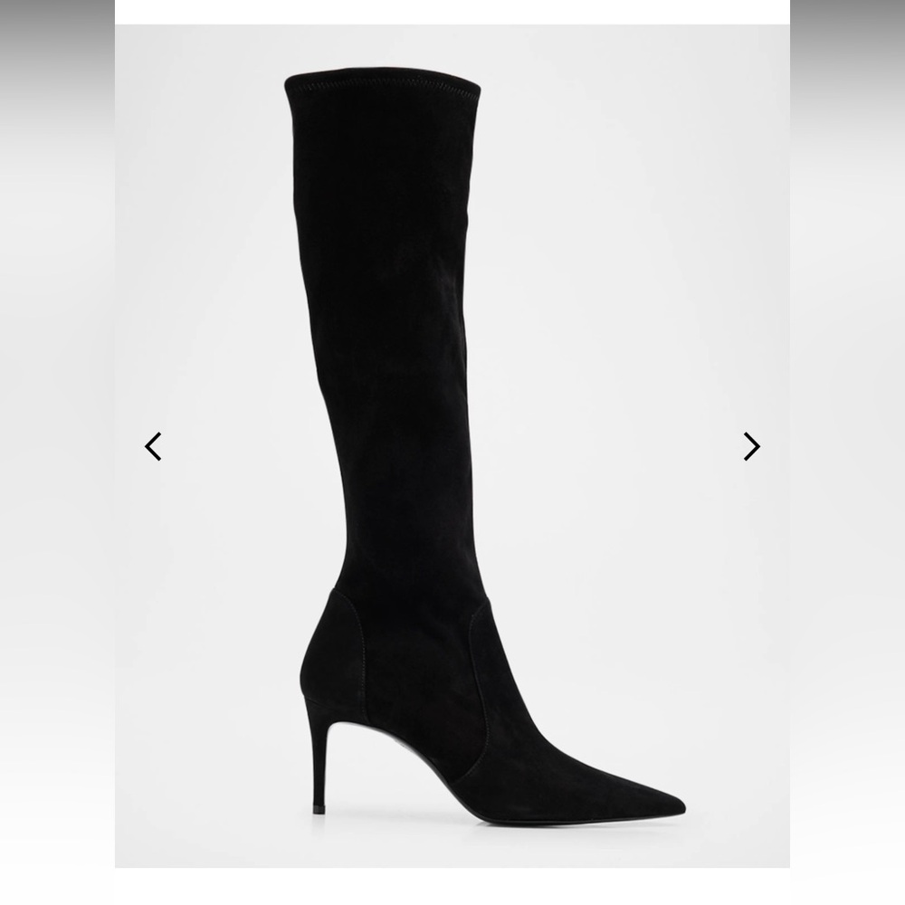 Stuart Weizman Black Suede Benefit Boots View 3